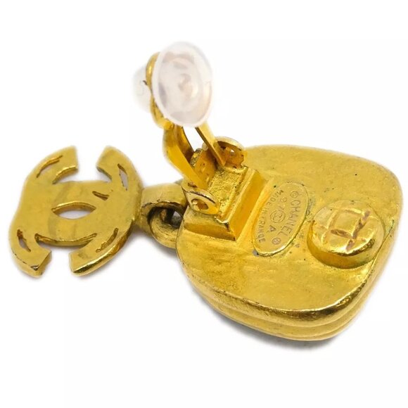 Chanel Dangle Earrings Clip-On Gold Silver 97A 144335 - Picture 4 of 4